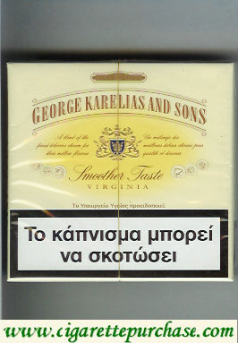 George Karelias And Sons Smoother Taste Virginia cigarettes wide flat hard box